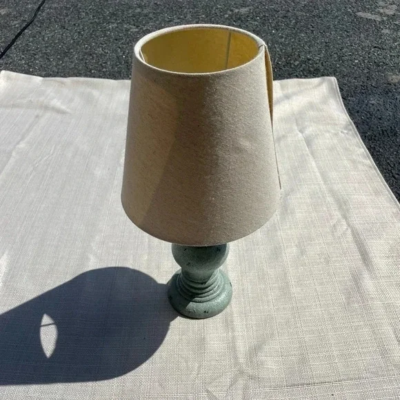 Home Decor - Accents - Distressed Turquoise Lamp w/ Linen Shade - Hobby Lobby - Picture 4 of 5